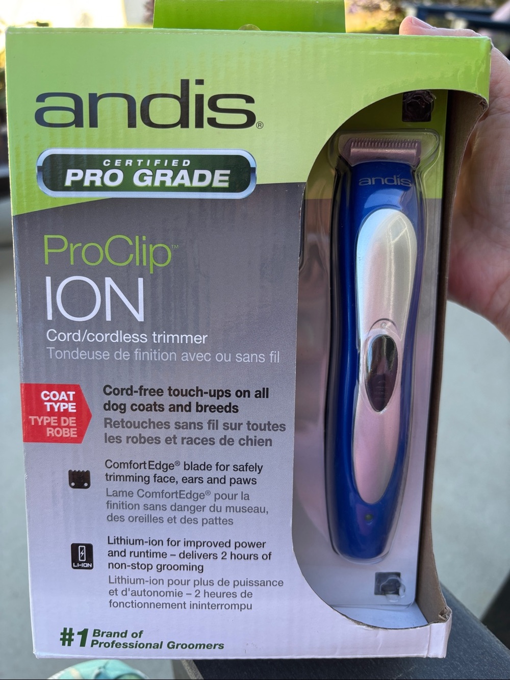 Andis ProClip ION Trimmer in Blue and Silver